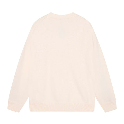 AMRI Cotton V-Neck Bones Cardigan Sweater Apricot